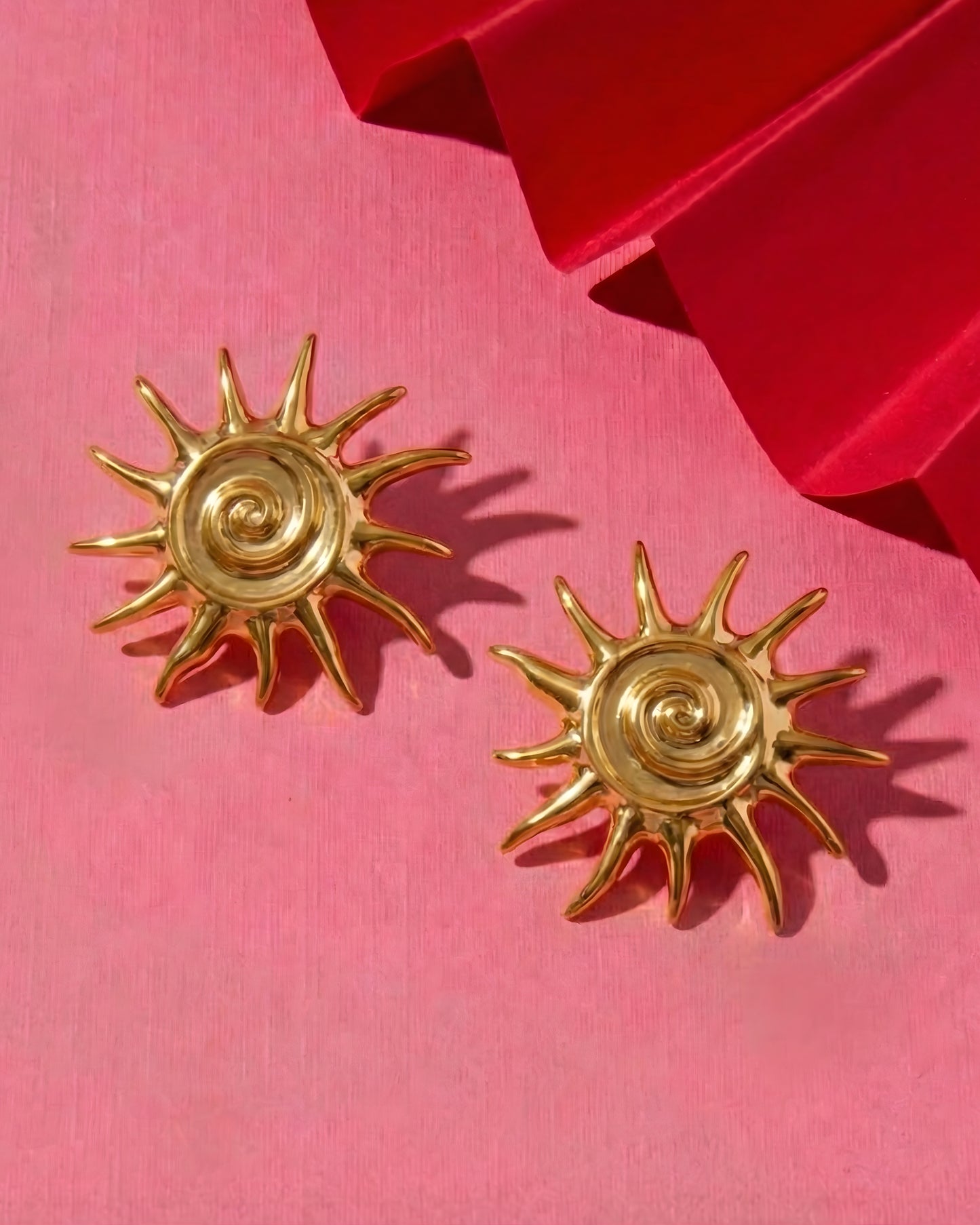 Anti-Tarnish Golden Sunbeam Studs