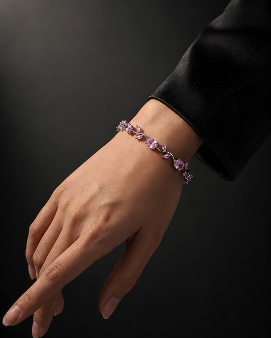 Anti-Tarnish Pink Tulip Bracelet