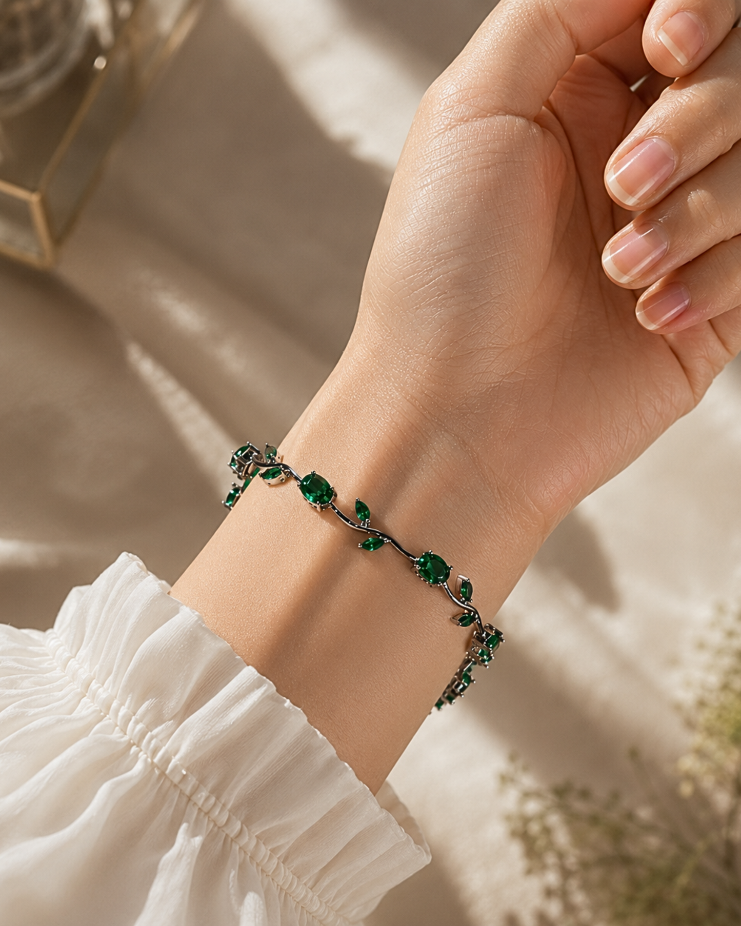 Anti-Tarnish Green Tulip Bracelet