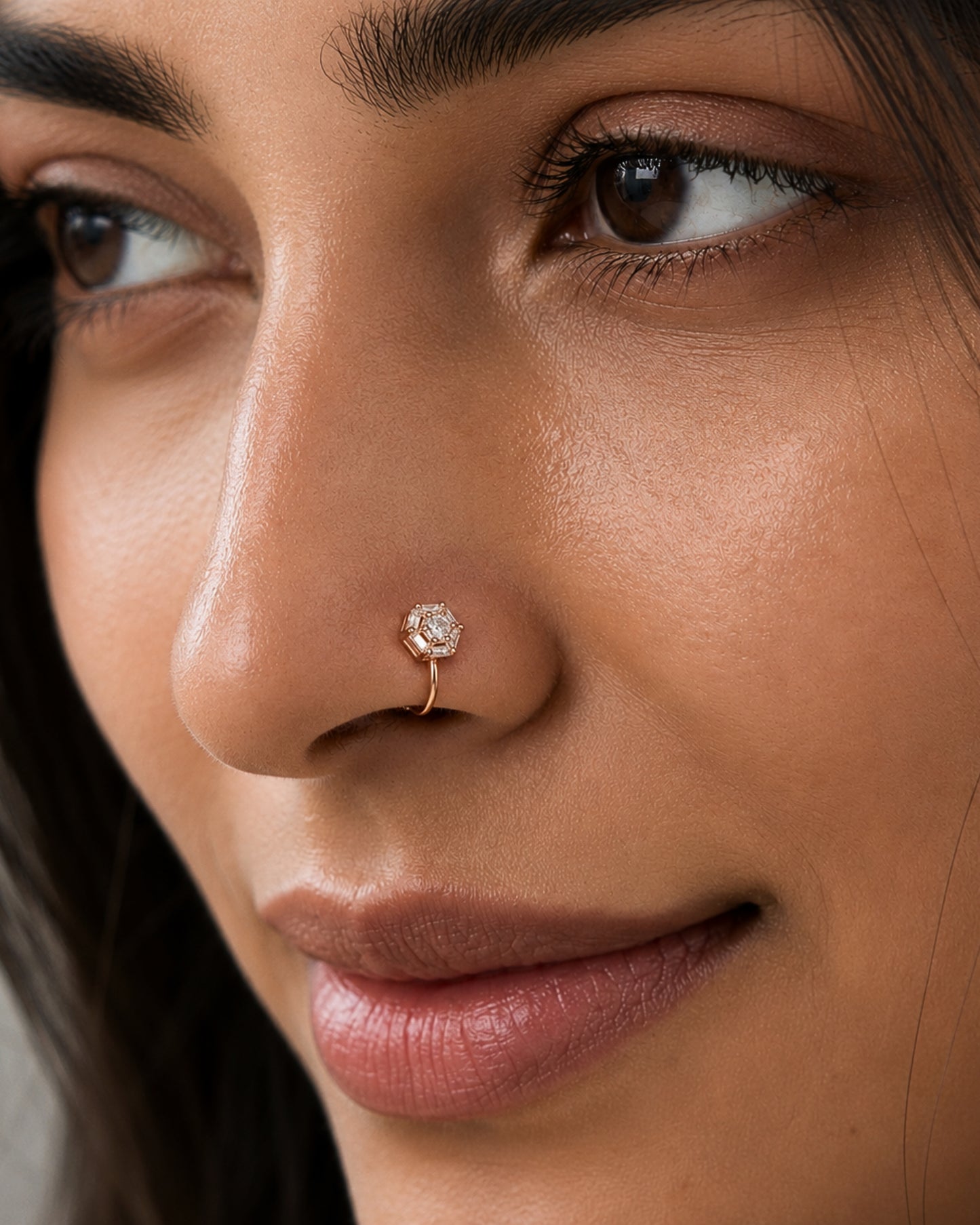 Anti-Tarnish Rose Gold Aurora Nose Pin