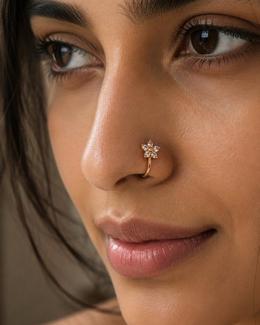 Anti-Tarnish Rose Gold Starlit Nose Pin