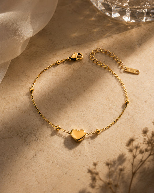 Anti-Tarnish Heart-themed Wraparound Bracelet