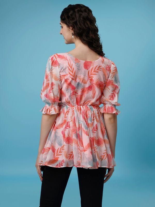 Ark of Oasis - Plus Size Women's Printed Georgette Top