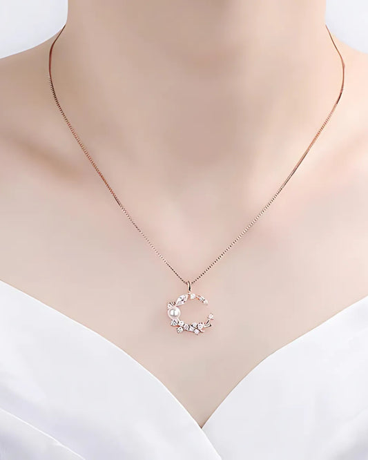 Rose Gold Plated Moon-Shape Pendant