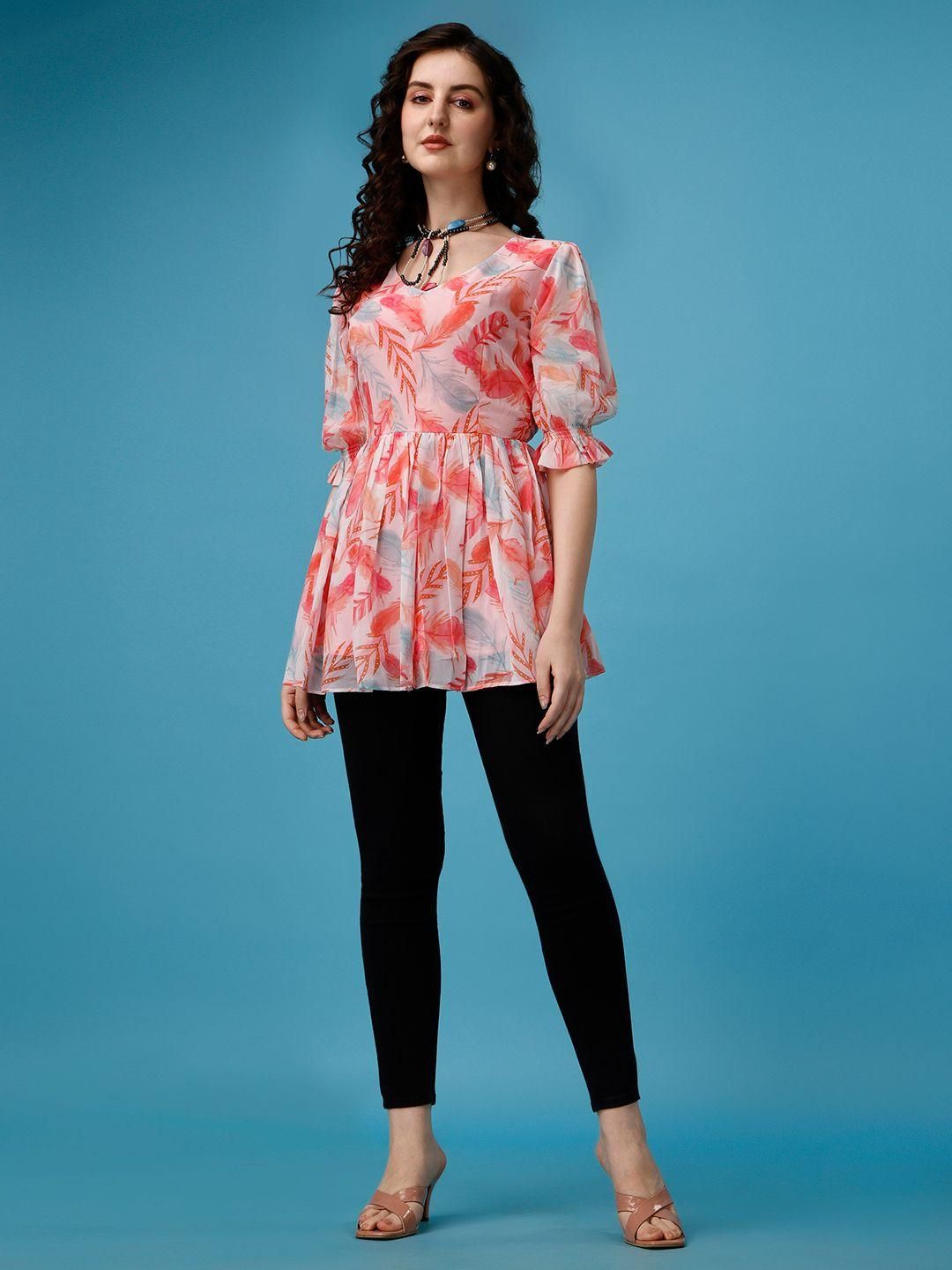 Ark of Oasis - Plus Size Women's Printed Georgette Top