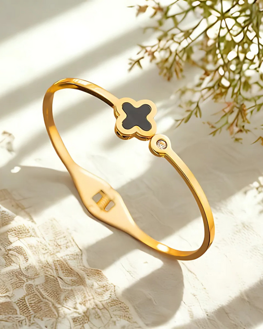 Anti-Tarnish Gold-Plated Clover Charm Bracelet