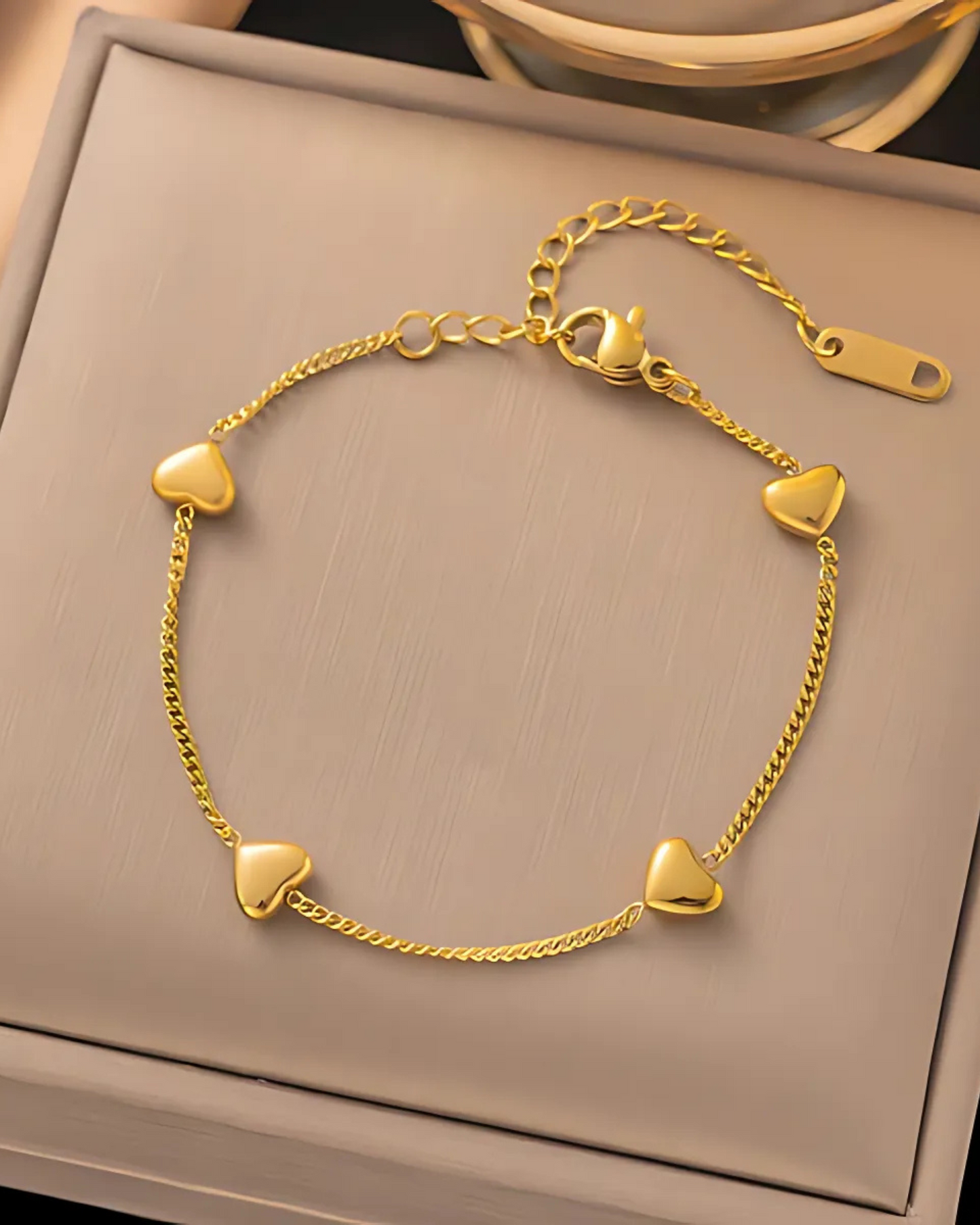 Anti-Tarnish Gold-Plated Heart Wraparound Bracelet