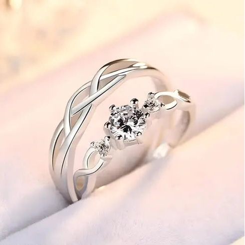 Adjustable Heart Love Ring Combo (set)
