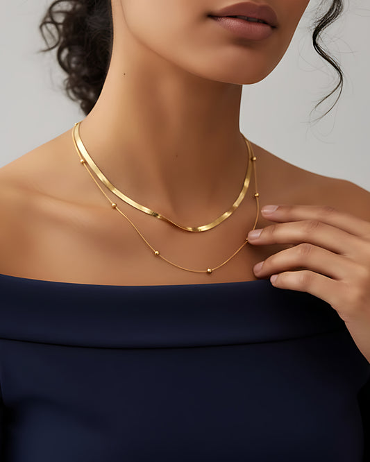 Anti-Tarnish Radiant Flow Layered Necklace