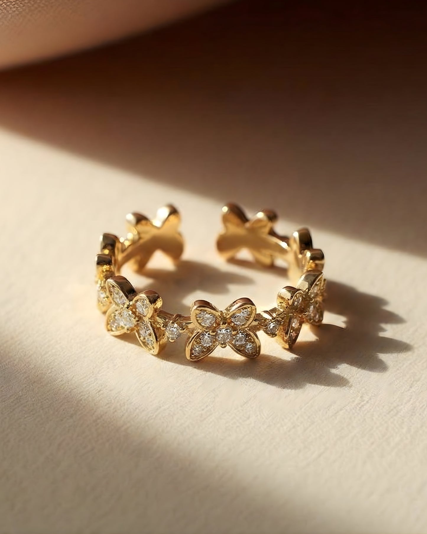 Anti-Tarnish Butterfly Kiss Ring