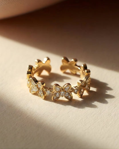 Anti-Tarnish Butterfly Kiss Ring