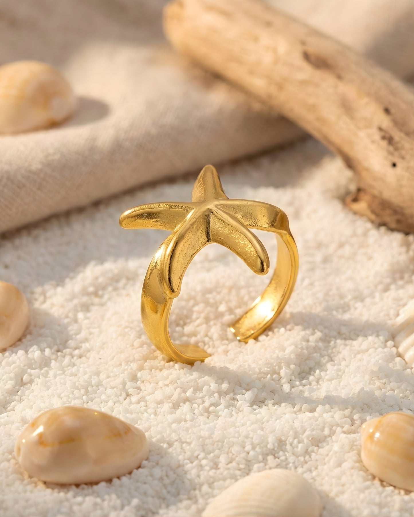 Anti-Tarnish Gilded Star Ring