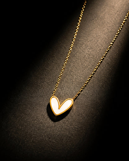 Anti-Tarnish Mother of Pearl Heart Pendant