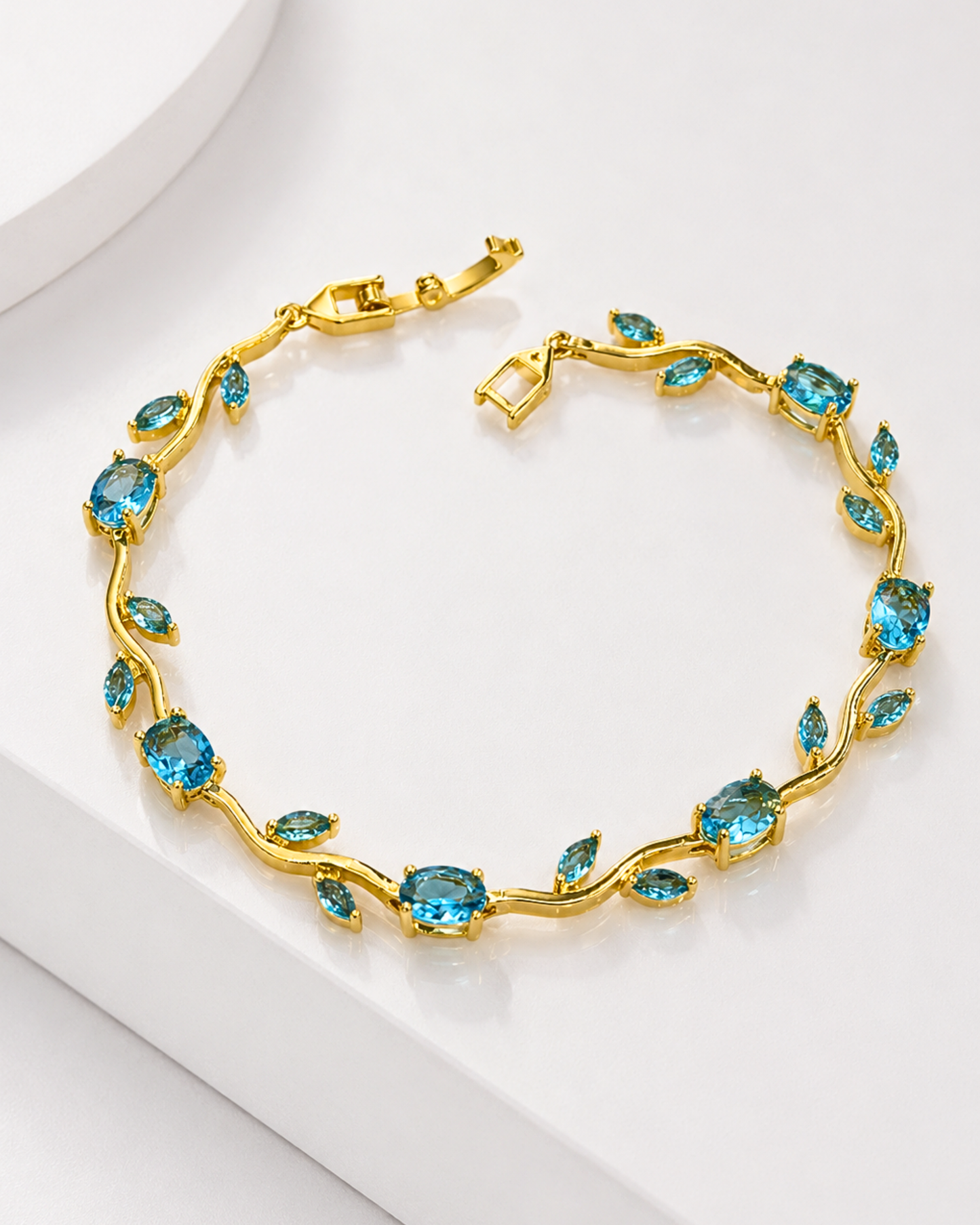 Anti-Tarnish Blue Tulip Bracelet