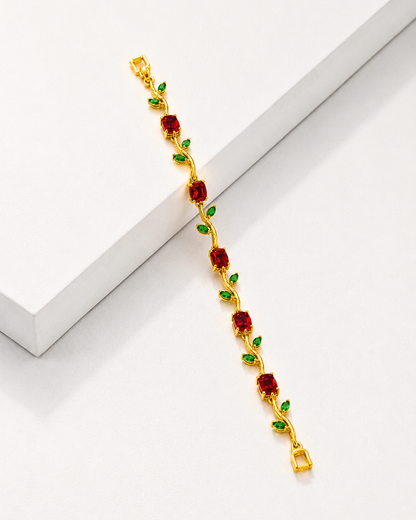 Anti-Tarnish Red Tulip Bracelet