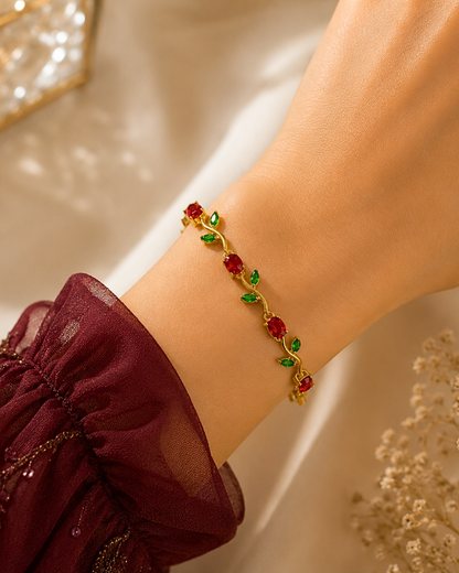 Anti-Tarnish Red Tulip Bracelet