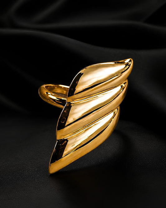 Anti-Tarnish Golden Wings Ring