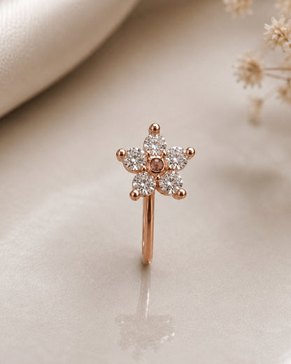 Anti-Tarnish Rose Gold Starlit Nose Pin
