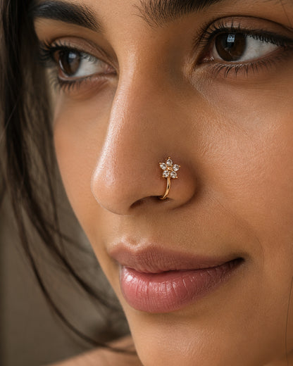 Anti-Tarnish Rose Gold Starlit Nose Pin