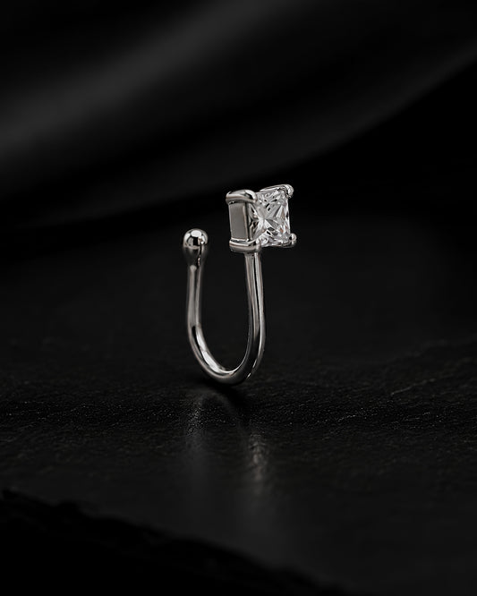 Anti-Tarnish Silver Ice Crystal Nose Pin