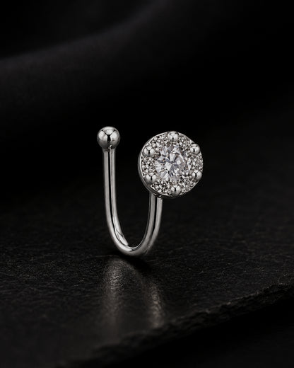 Anti-Tarnish Silver Halo Spark Nose Pin