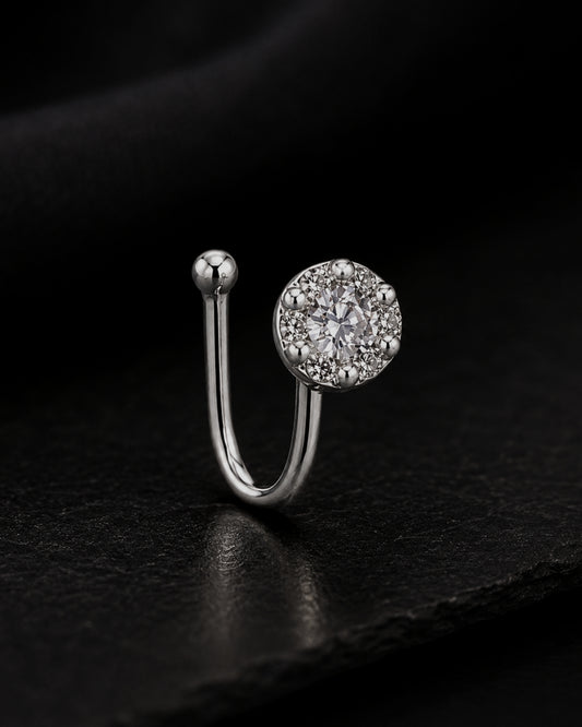 Anti-Tarnish Silver Halo Spark Nose Pin