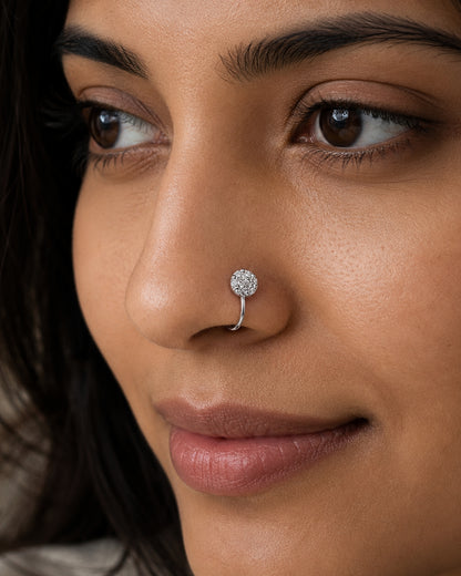 Anti-Tarnish Silver Halo Spark Nose Pin