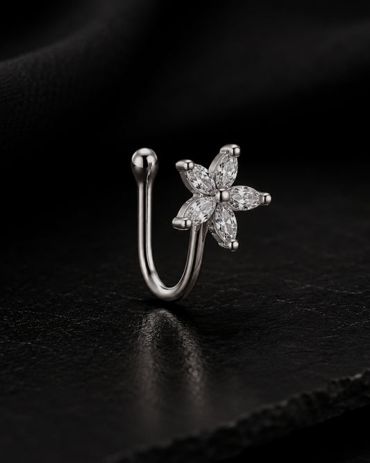 Anti-Tarnish Silver Starlit Nose Pin