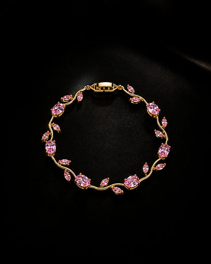 Anti-Tarnish Gold-Pink Tulip Bracelet