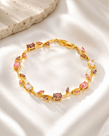 Anti-Tarnish Gold-Multicolor Tulip Bracelet