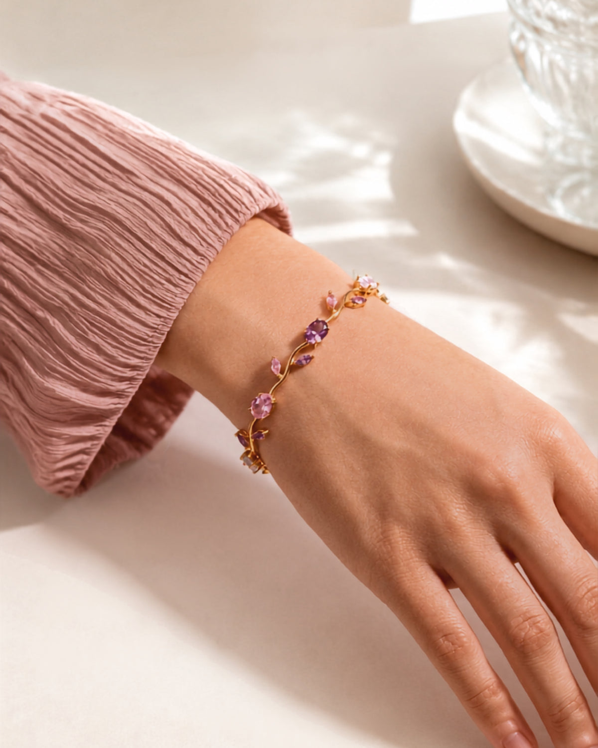 Anti-Tarnish Gold-Multicolor Tulip Bracelet