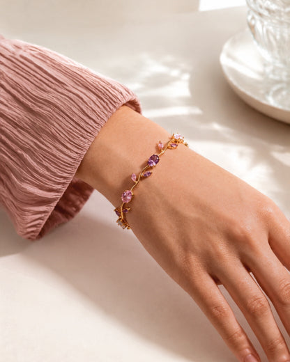 Anti-Tarnish Gold-Multicolor Tulip Bracelet
