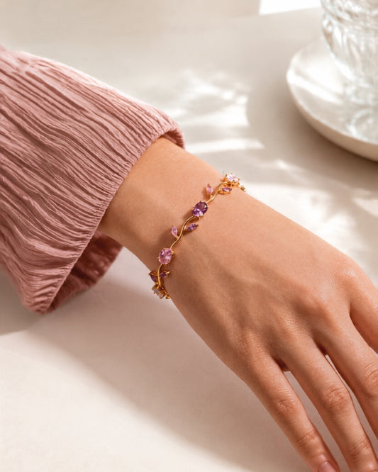 Anti-Tarnish Gold-Multicolor Tulip Bracelet