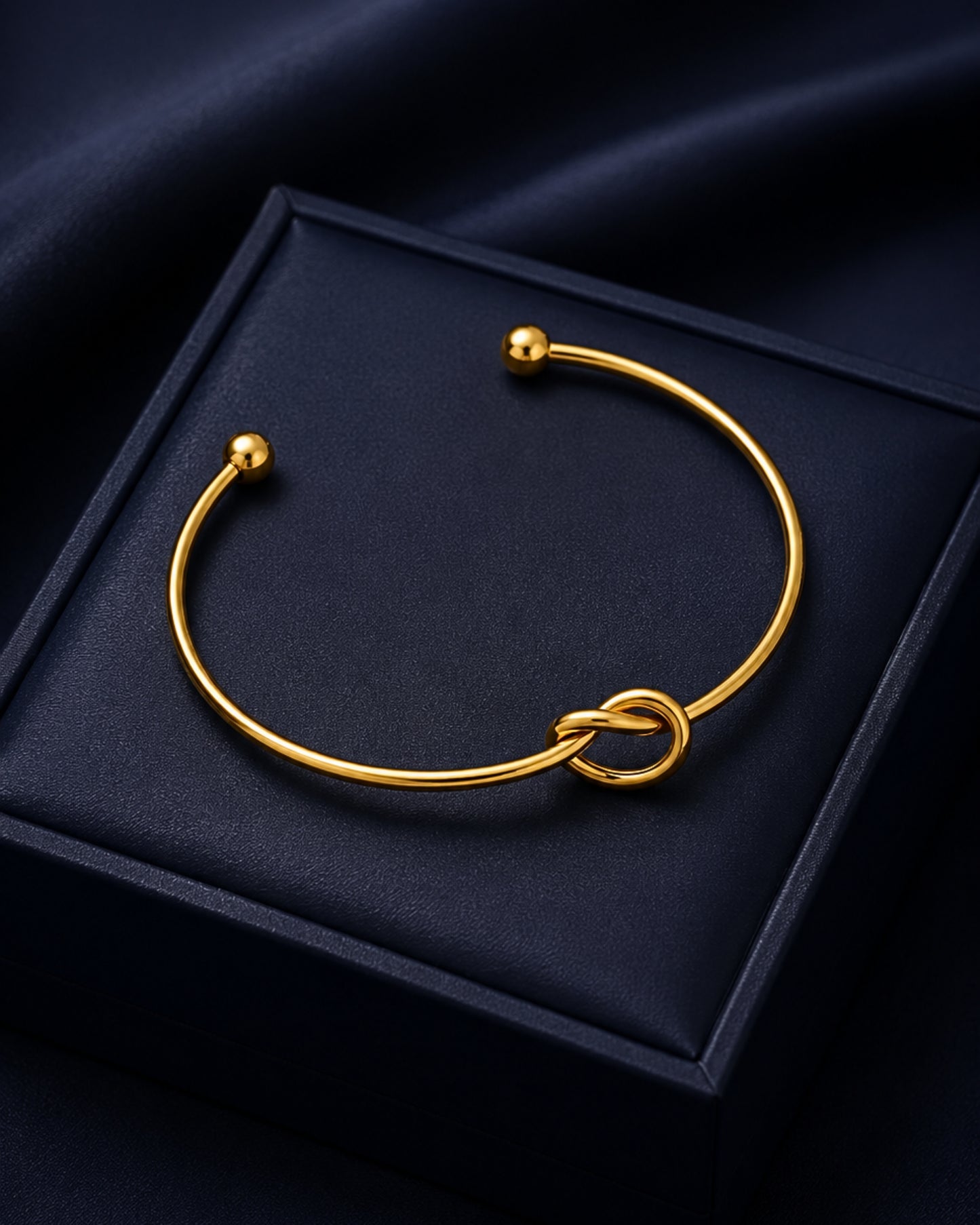 Anti-Tarnish Gold Knotted Cuff Bracelet