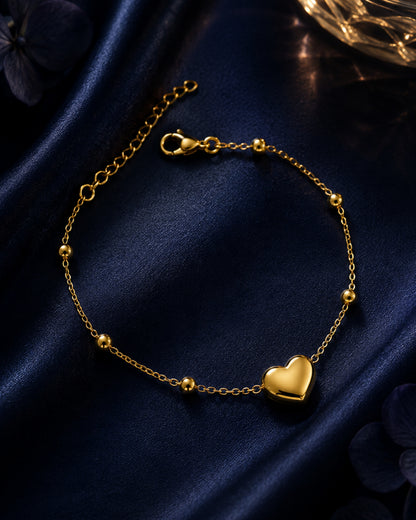 Anti-Tarnish Heart-themed Wraparound Bracelet