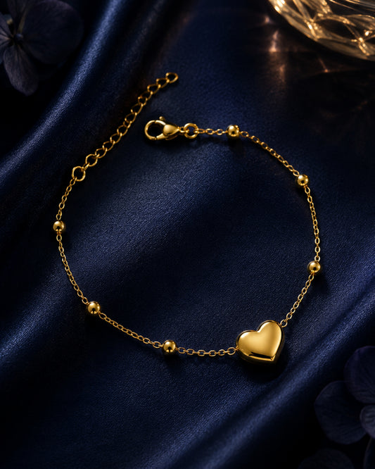 Anti-Tarnish Heart-themed Wraparound Bracelet