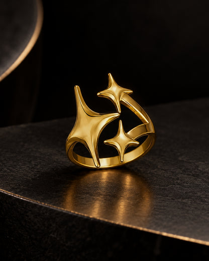 Anti-Tarnish Star-Crested Ring