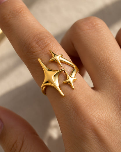 Anti-Tarnish Star-Crested Ring