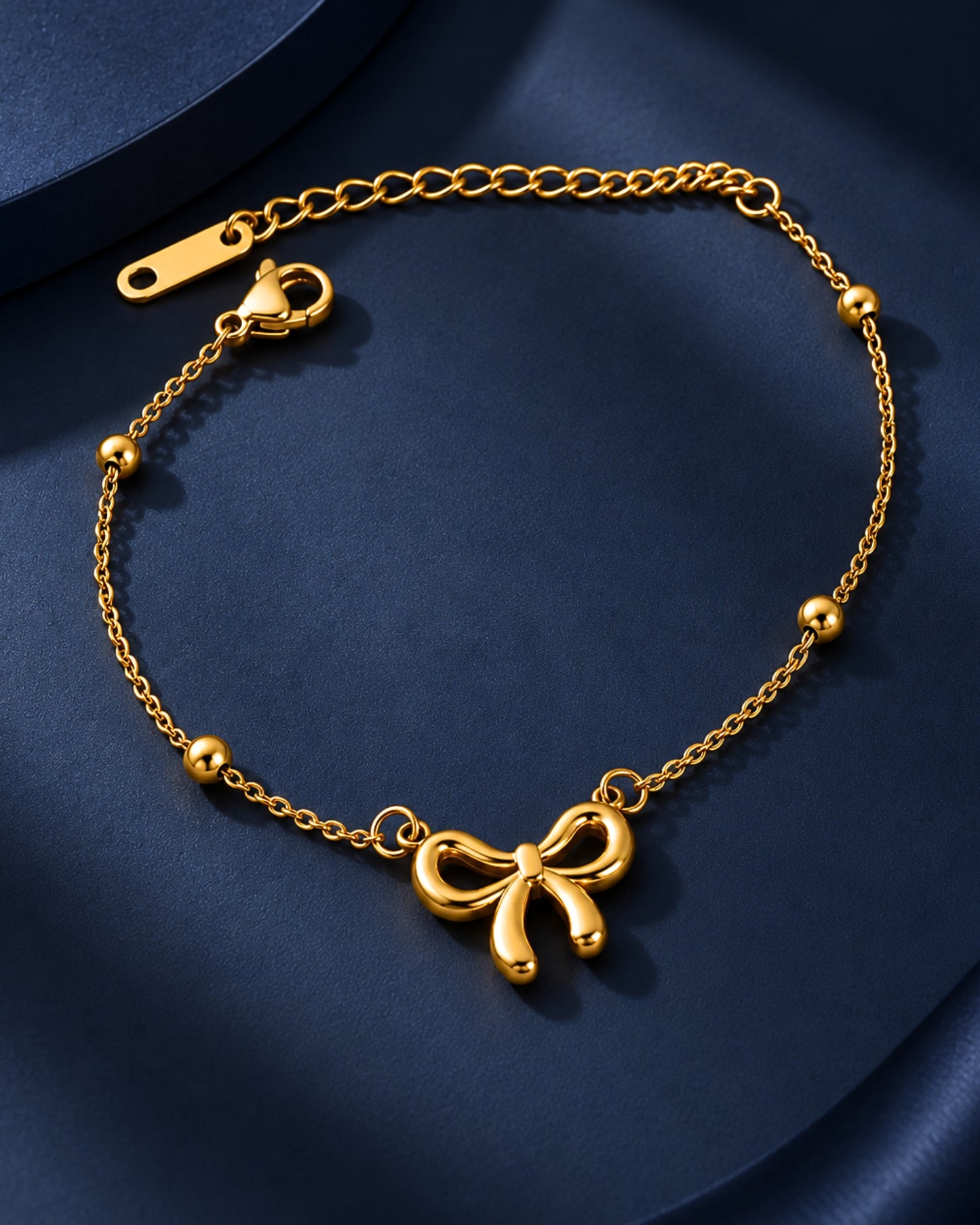 Anti-Tarnish Gold Bow Wraparound Bracelet