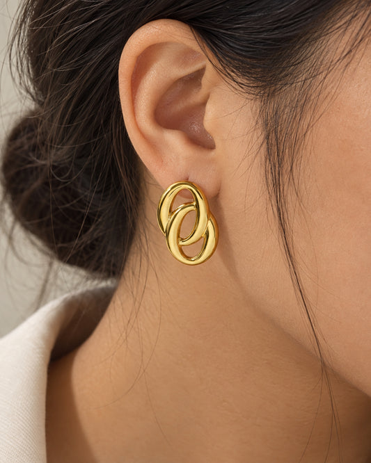 Anti-Tarnish Gold Elara Drop Earrings