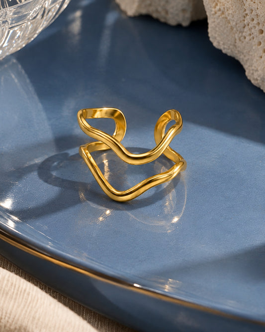Anti-Tarnish Gold Avira Ring