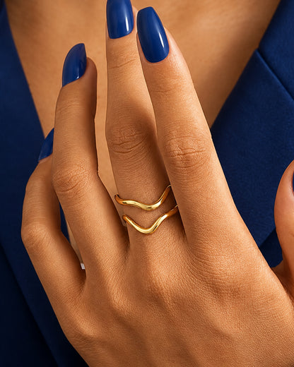 Anti-Tarnish Gold Avira Ring