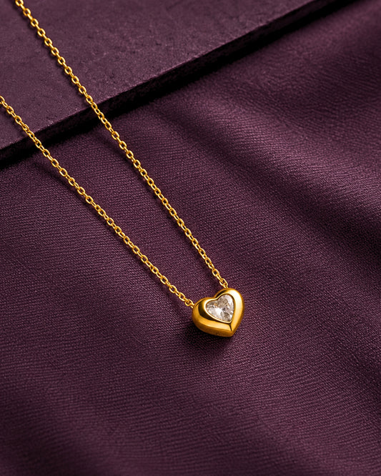 Anti-Tarnish Embraced Heart Pendant