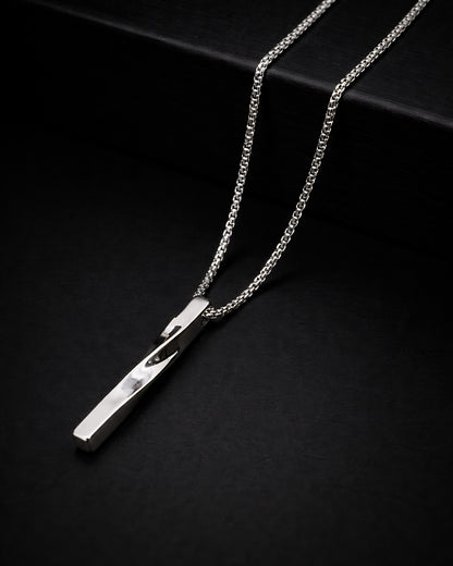 Men’s Anti-Tarnish Helix Bar Pendant (SILVER)