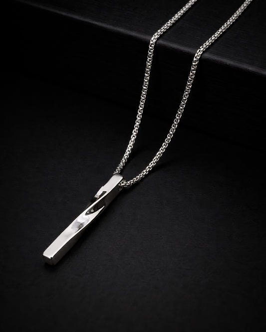 Men’s Anti-Tarnish Helix Bar Pendant (SILVER)