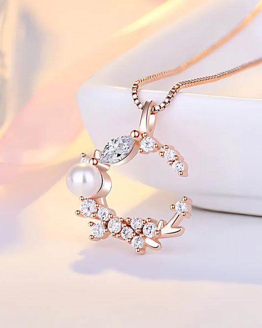 Rose Gold Plated Moon-Shape Pendant