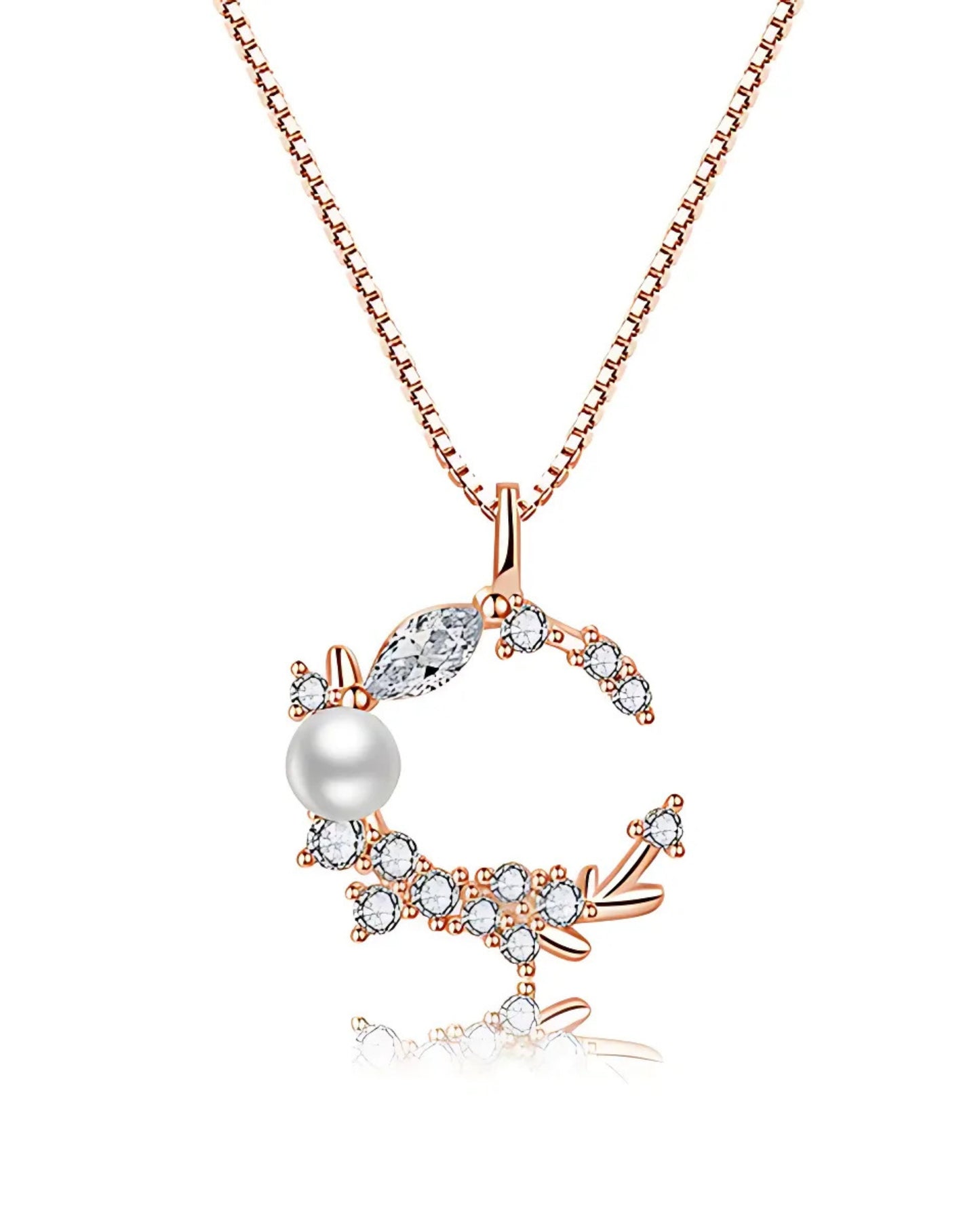 Rose Gold Plated Moon-Shape Pendant