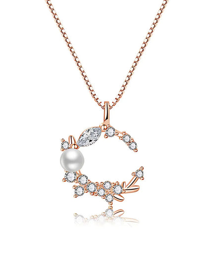 Rose Gold Plated Moon-Shape Pendant
