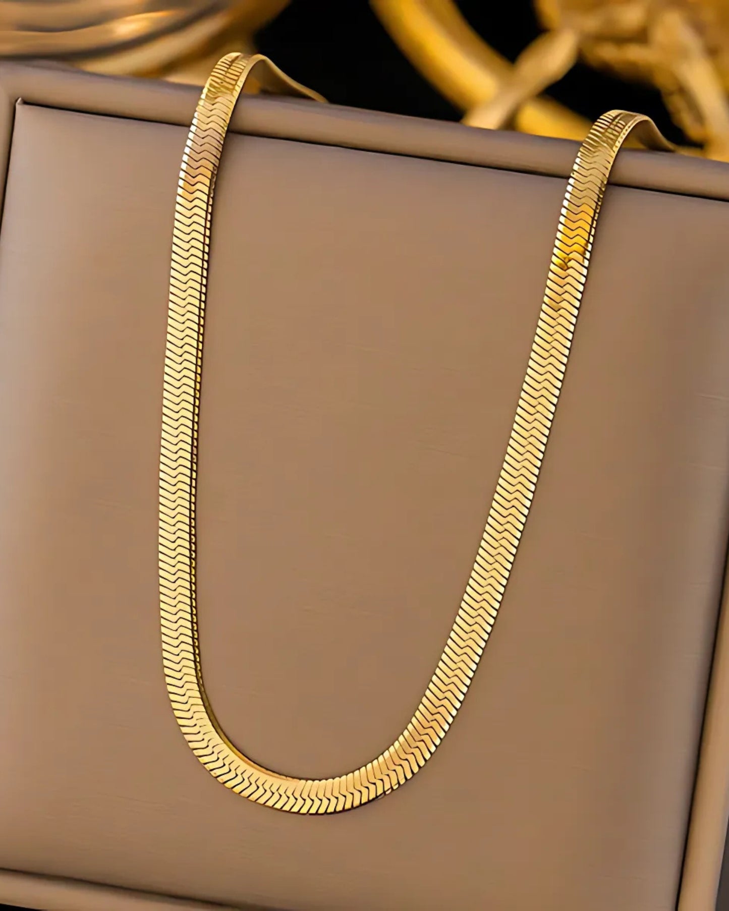 Anti-Tarnish Gold-Pated Snake Chain Necklace