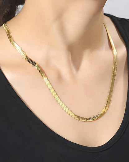 Anti-Tarnish Gold-Pated Snake Chain Necklace